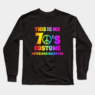 Groovy Steelpan Player This Is My 70s Costume Halloween Party Retro Vintage Long Sleeve T-Shirt